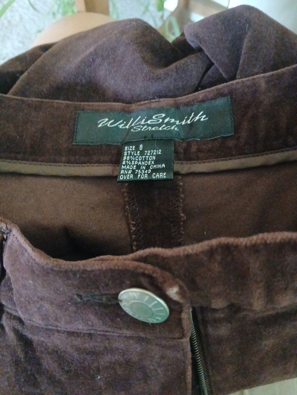 Willi Smith Women’s Dark Brown Stretch Pants